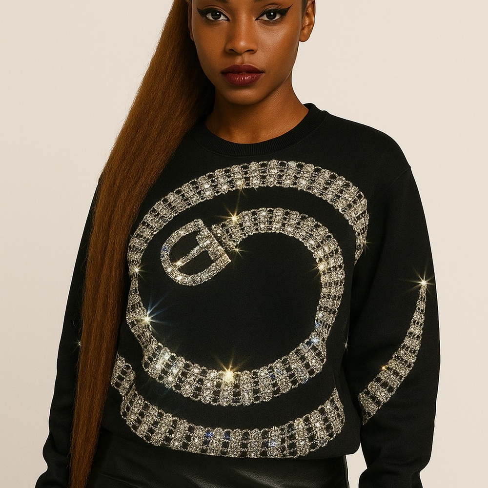 Graphic Jewel Crewneckline Sweater